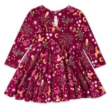 Bamboo Blend L/S Twirly Tee Dress - Woodland Dreams