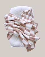 Checkered Plush Lovey | Latte - HoneyBug 