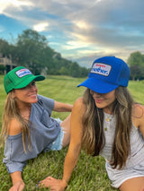 Strong as a mother™ Patch Trucker Hat - Royal Blue - HoneyBug 