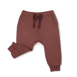 Organic Fleece Jogger Pants - Plum