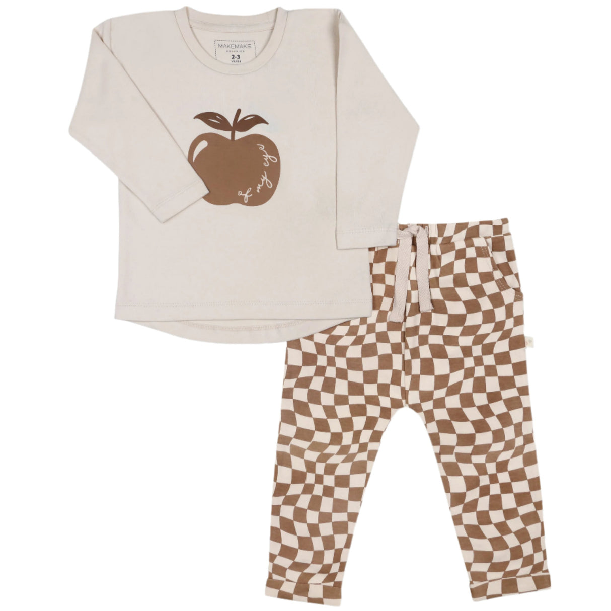 Organic Long Sleeve Tee & Pant Set - Apple Of My Eye