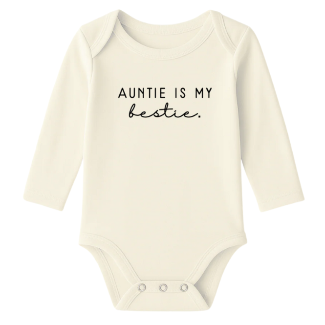 Long Sleeve Bodysuit | Auntie Is My Bestie | Organic Cotton - HoneyBug 