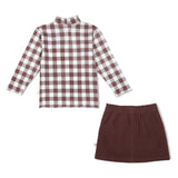 Organic Tee and Corduroy Skirt Set - Plum