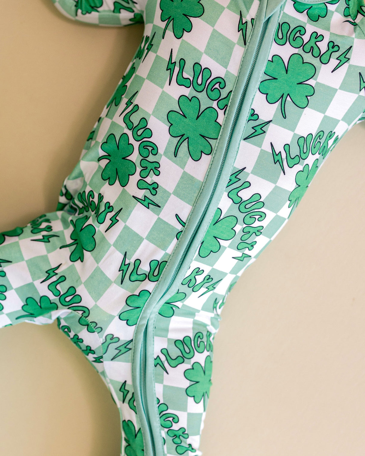 Bamboo Zip Romper | Lucky Shamrock - HoneyBug 