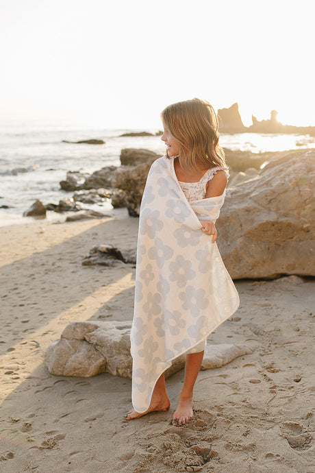 Coastal Floral Organic Cotton Beach Towel