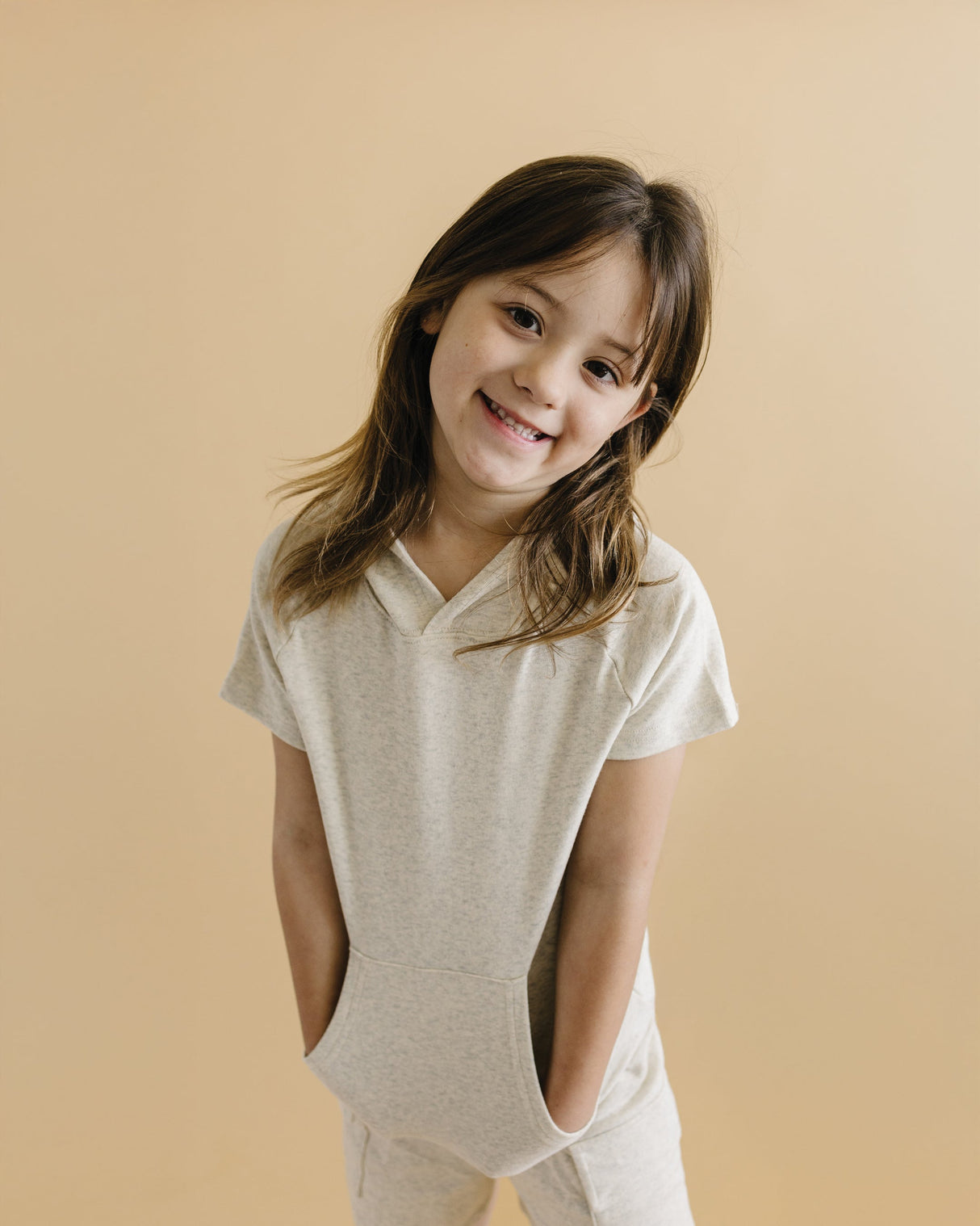 Cargo Shorts Set | Oatmeal - HoneyBug 