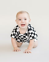 Checkered Shorts Set | Black - HoneyBug 