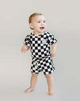 Checkered Shorts Set | Black - HoneyBug 