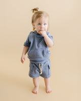 Cargo Shorts Set | Blue - HoneyBug 