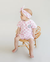 Checkered Shorts Set | Pink - HoneyBug 