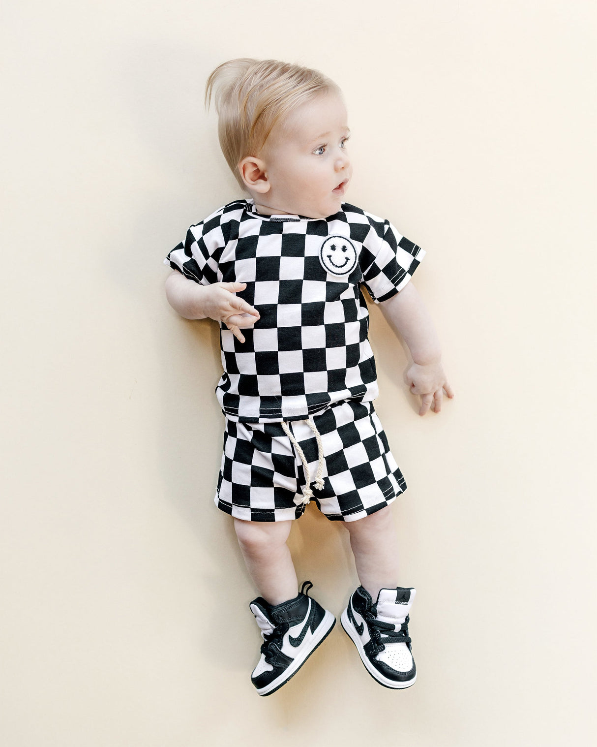 Checkered Shorts Set | Black - HoneyBug 