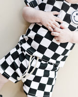 Checkered Shorts Set | Black - HoneyBug 