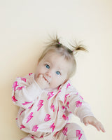 Jogger Set | Pink Bolts - HoneyBug 