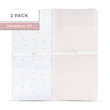 Changing Pad Cover | Cradle Sheet Set - Mauve Tulips & Stripes - HoneyBug 