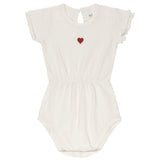 Cotton - Embroidered Heart and Star Collection-Romper - HoneyBug 