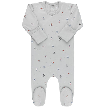 Cotton - Printed Nautical Collection - Footies - HoneyBug 