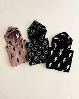 Hooded Bubble Romper  | Mocha Bolts - HoneyBug 