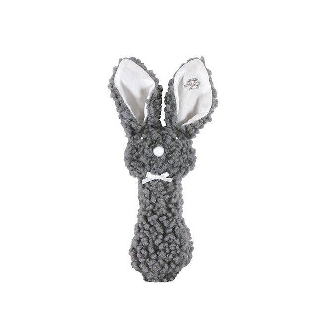 Woolly Bunnie Post Rattle - Gray - HoneyBug 