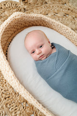 2 Pack Cotton Muslin Swaddle Blanket - Garden Flower - Blue - HoneyBug 