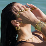 Robbie Hammered Hoop Earring - HoneyBug 