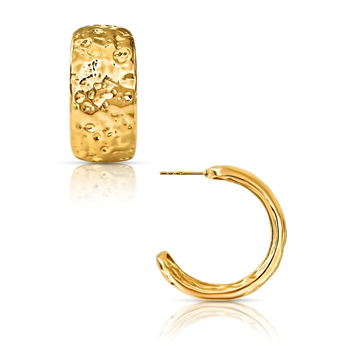 Robbie Hammered Hoop Earring - HoneyBug 