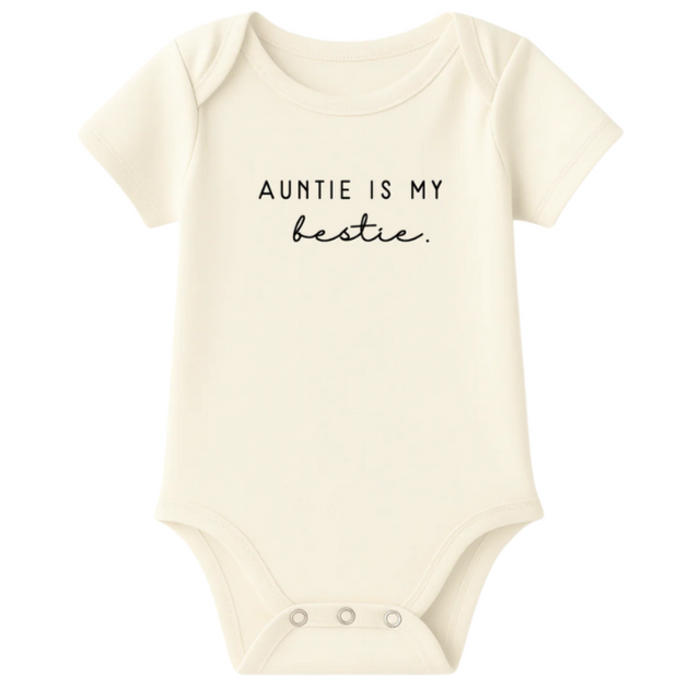 Short Sleeve Bodysuit | Auntie is My Bestie | Organic Cotton - HoneyBug 
