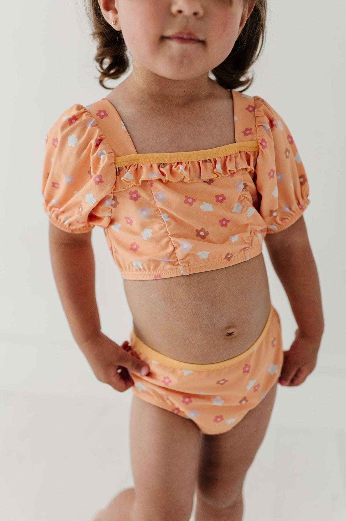 Girl's Puff Sleeve Swimsuit