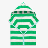 Kids Green Apple Stripe Hoodie Towel - HoneyBug 