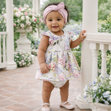 Watercolor Floral Bamboo Baby Skirted Bodysuit
