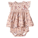 Wild Wrangler/Pink Bamboo Cowgirl Western Skirted Bodysuit