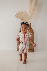 Summer Zip Romper - HoneyBug 