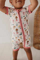 Summer Zip Romper - HoneyBug 