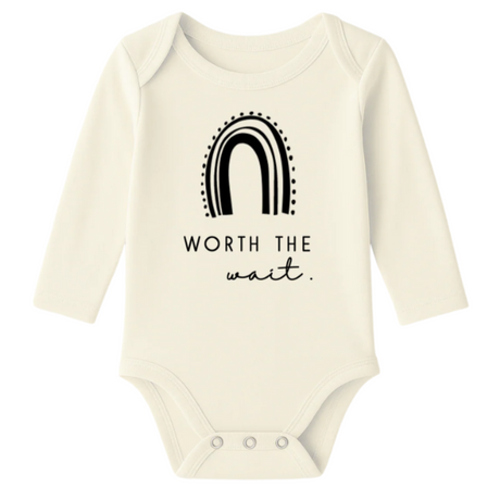 Worth the Wait - Long Sleeve Organic Bodysuit - HoneyBug 