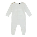 Footie with Velour Pocket, Ivory - HoneyBug 