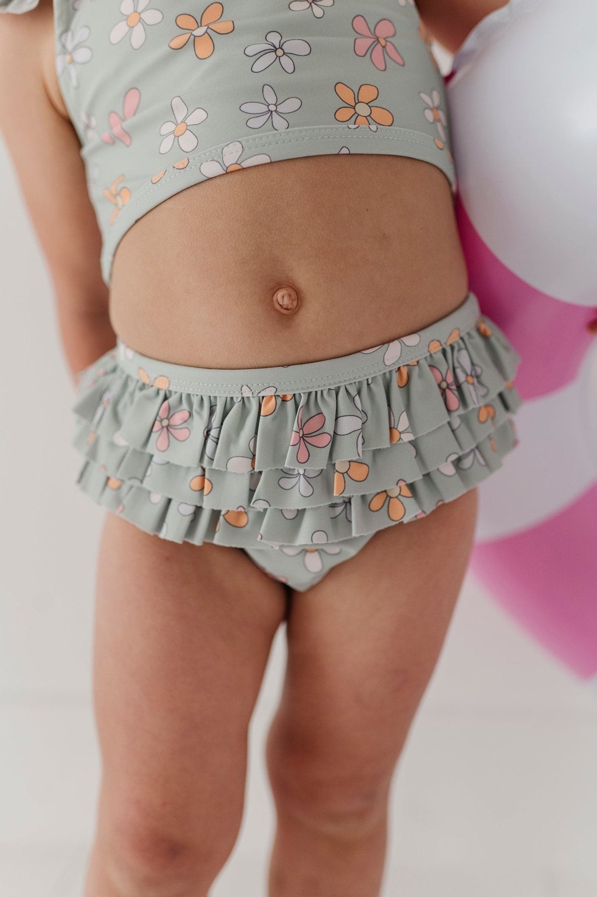 Girl's Two-Piece Ruffle Swimsuit