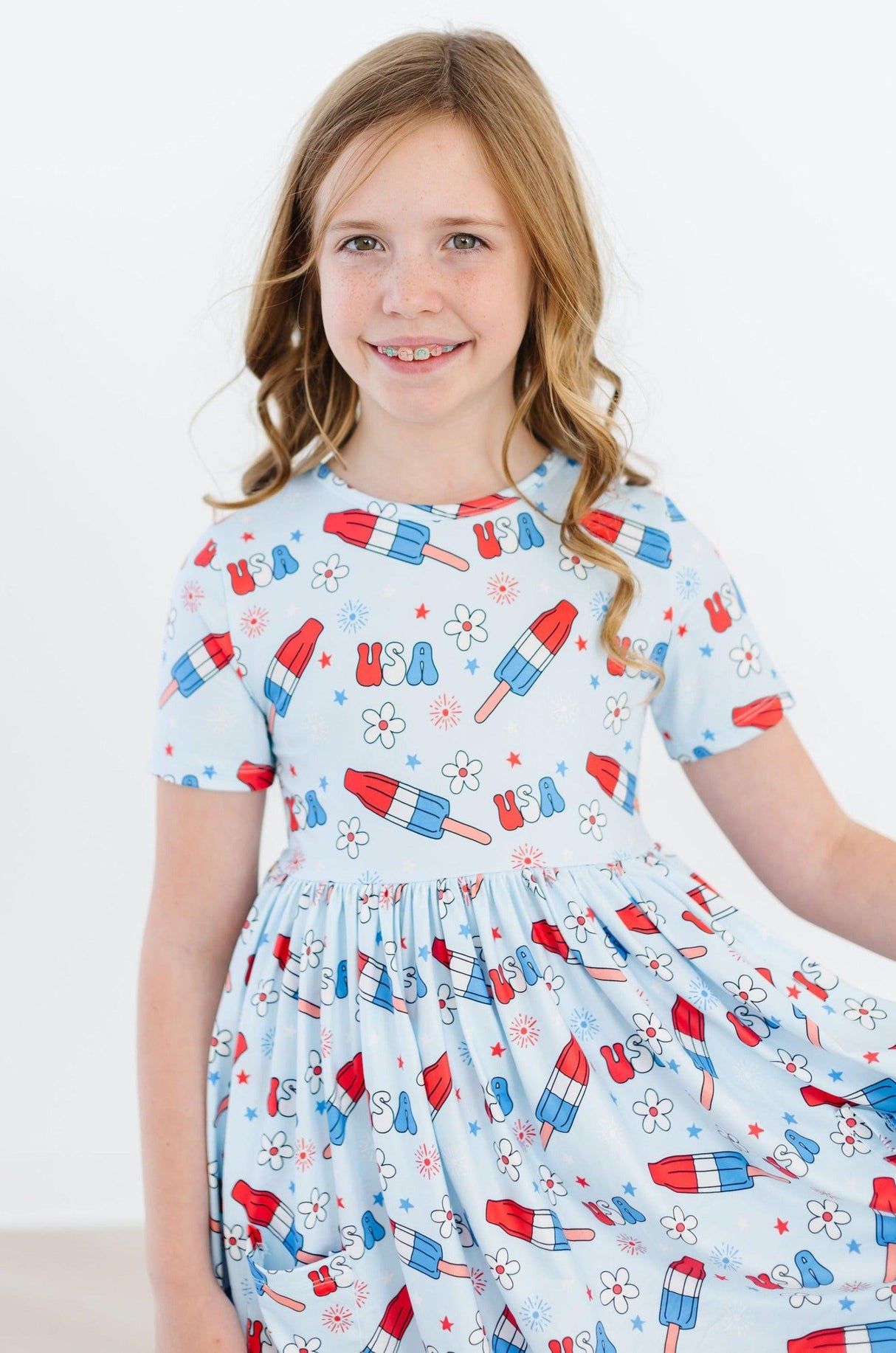 Proudly Patriotic S/S Pocket Twirl Dress