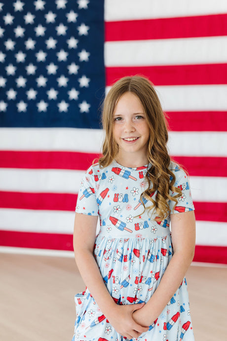 Proudly Patriotic S/S Pocket Twirl Dress