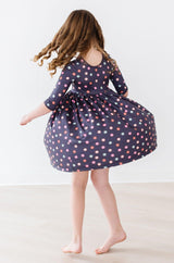 City Girl 3/4 Sleeve Twirl Dress