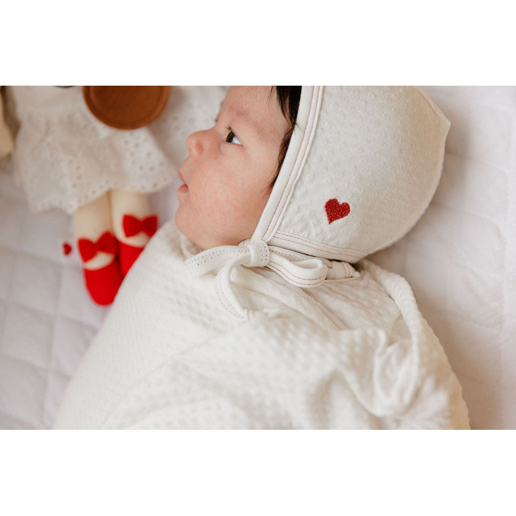 Cotton - Embroidered Heart and Star Collection -Deluxe Take Me Home Sets - HoneyBug 