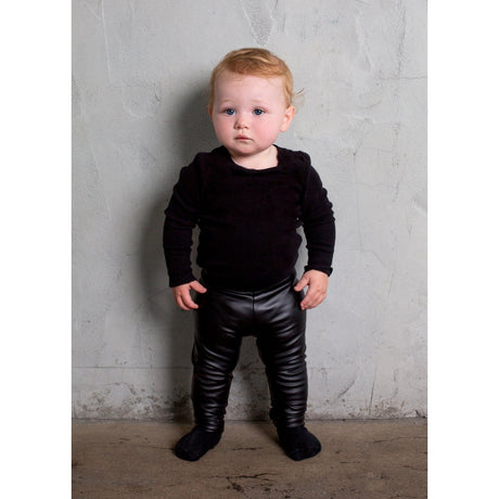 Leather Leggings, Black - HoneyBug 