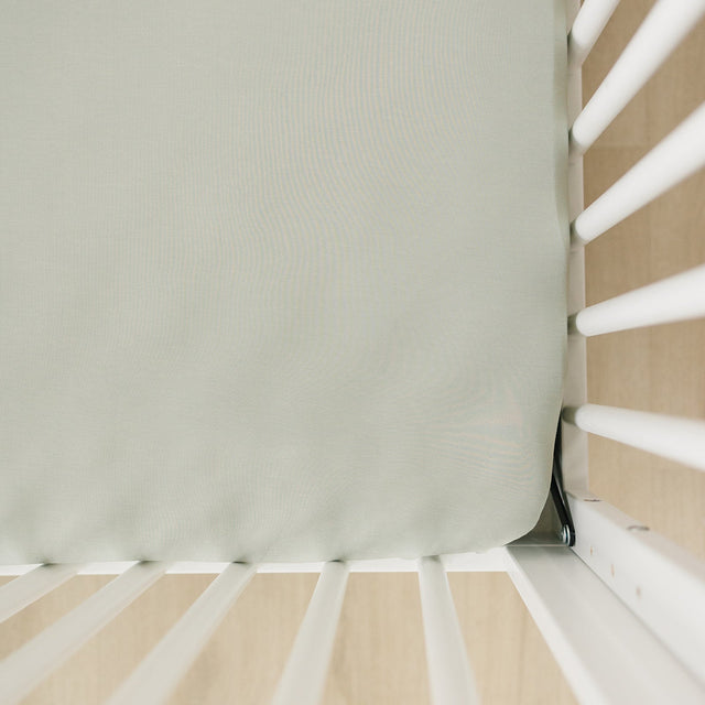 Sage Bamboo Stretch Crib Sheet - HoneyBug 