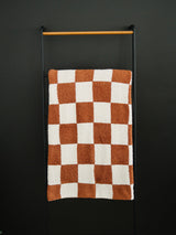 Rust Checkered Plush Blanket - HoneyBug 