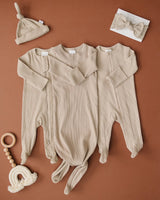 Oatmeal Organic Cotton Ribbed Snap - HoneyBug 