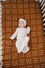 Mustard Mudcloth Muslin Crib Sheet - HoneyBug 