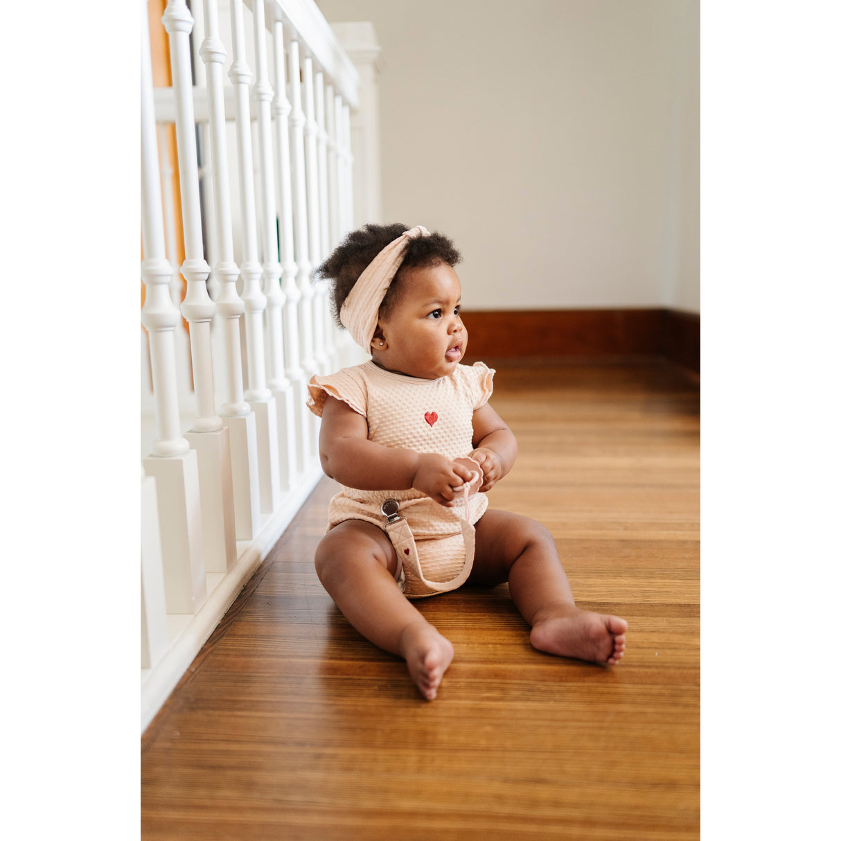 Cotton - Embroidered Heart and Star Collection-Romper - HoneyBug 