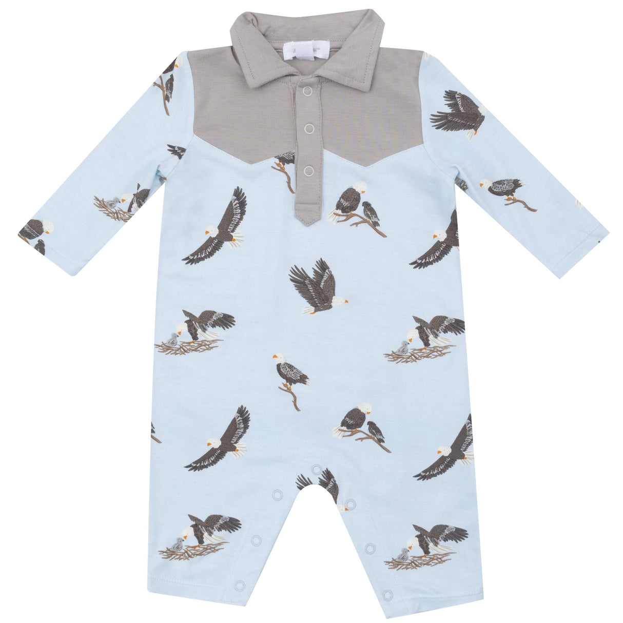 L/S CowBoy Romper - Bald Eagles