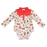 Long Sleeve Cowboy Bodysuit - Cowboy Christmas - HoneyBug 