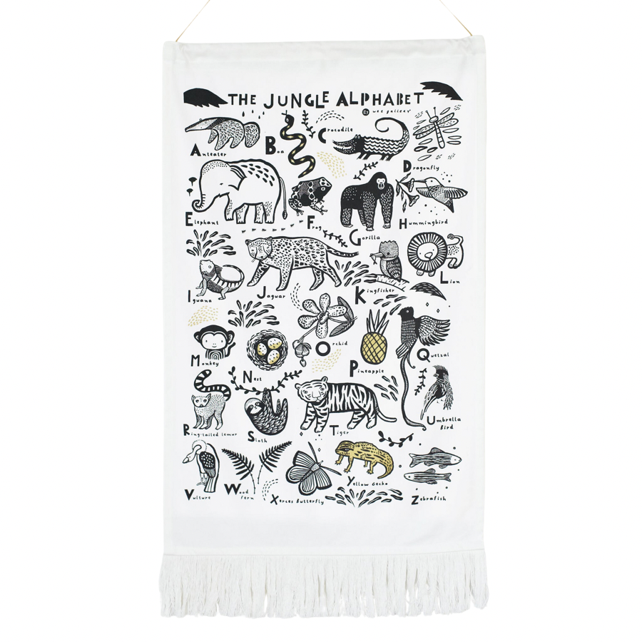 Jungle Alphabet Printed Tapestry - HoneyBug 