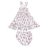 Cowgirl Boots - Smocked Ruffle Sundress & Bloomer