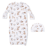 Cowboy Nursery - Lap Shoulder Gown & Beanie Hat